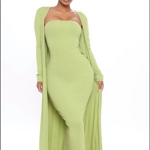 Satisfied Ribbed Maxi Dress Set by Fashion Nova